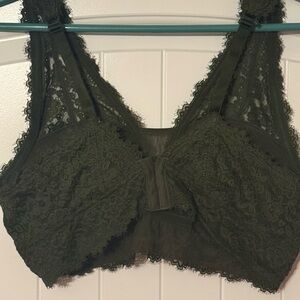 Aerie Lace Bralette in Dark Green